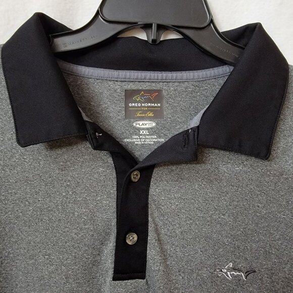 Greg Norman‎ For Tasso Elba Mens Polo Shirt XXL Gray & Black Polyester - Picture 3 of 10